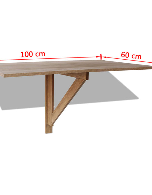 Загрузите изображение в средство просмотра галереи, Masă de perete pliabilă, culoare stejar, 100 x 60 cm

