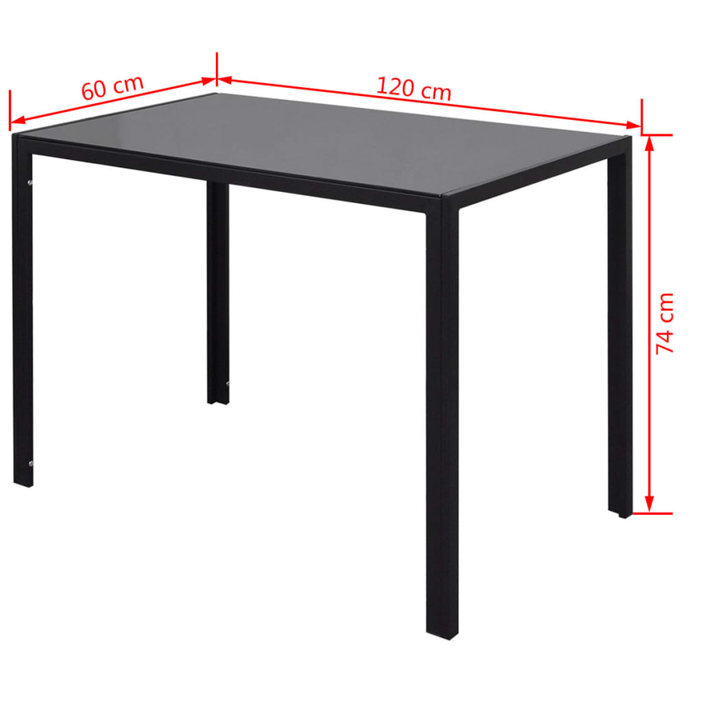 Set masă și scaune de bucătărie 7 piese, negru