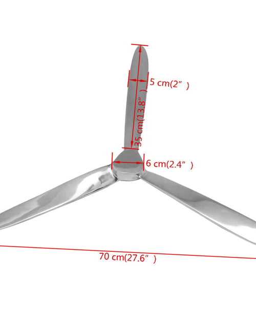 Încărcați imaginea în vizualizatorul Galerie, Decorațiune de perete elice din aluminiu, argintiu, 70 cm
