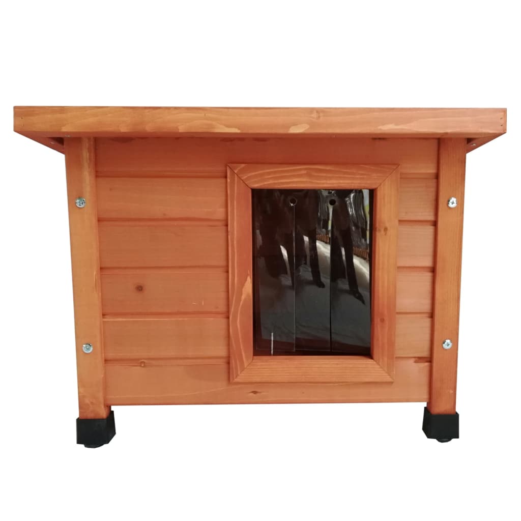 @Pet Casă de pisici de exterior XL, maro, 68,5x54x51,5 cm, lemn