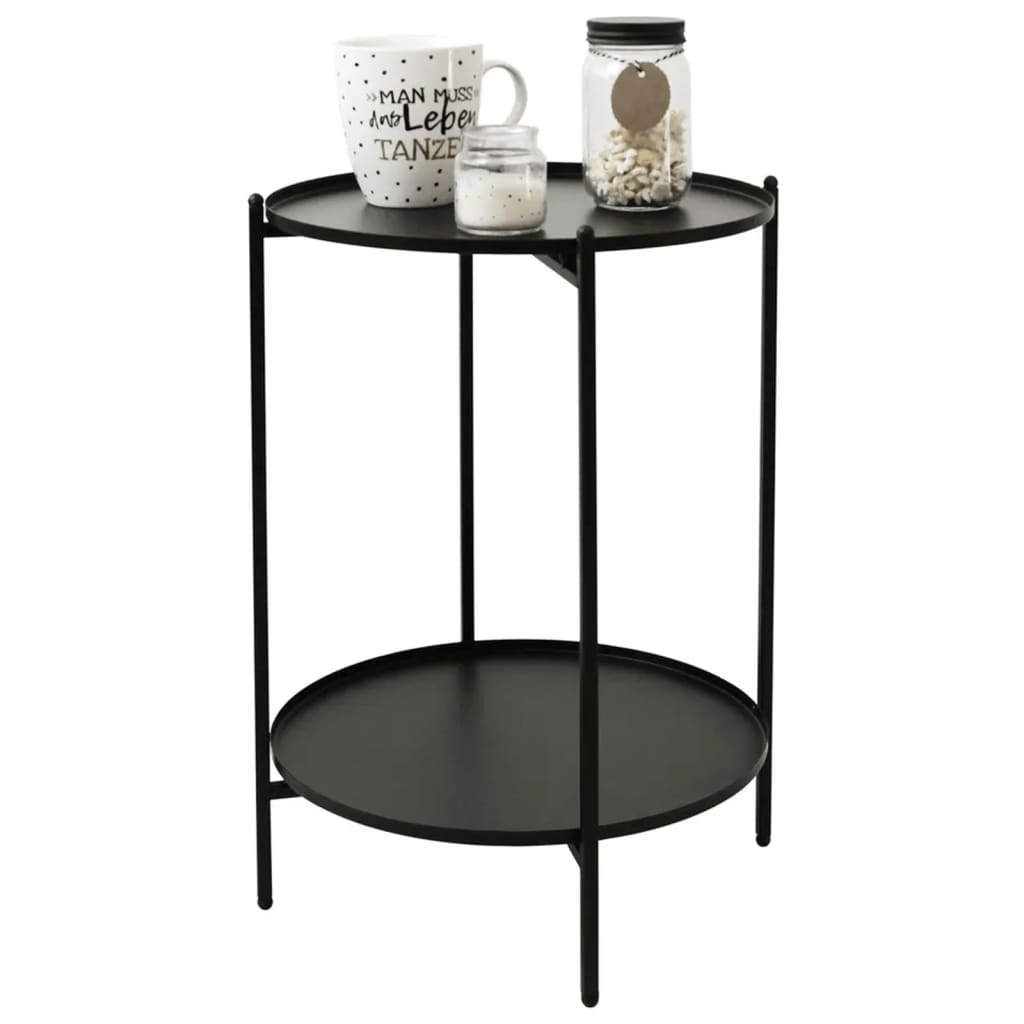 H&S Collection Masă laterală, negru, 50,5 cm, metal
