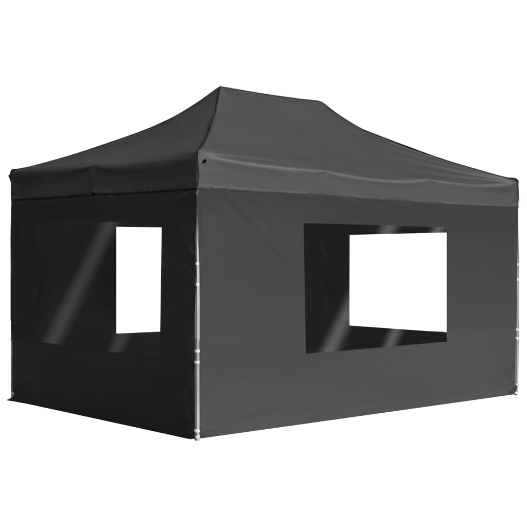 Cort de petrecere pliabil cu pereți antracit, 4,5x3 m, aluminiu