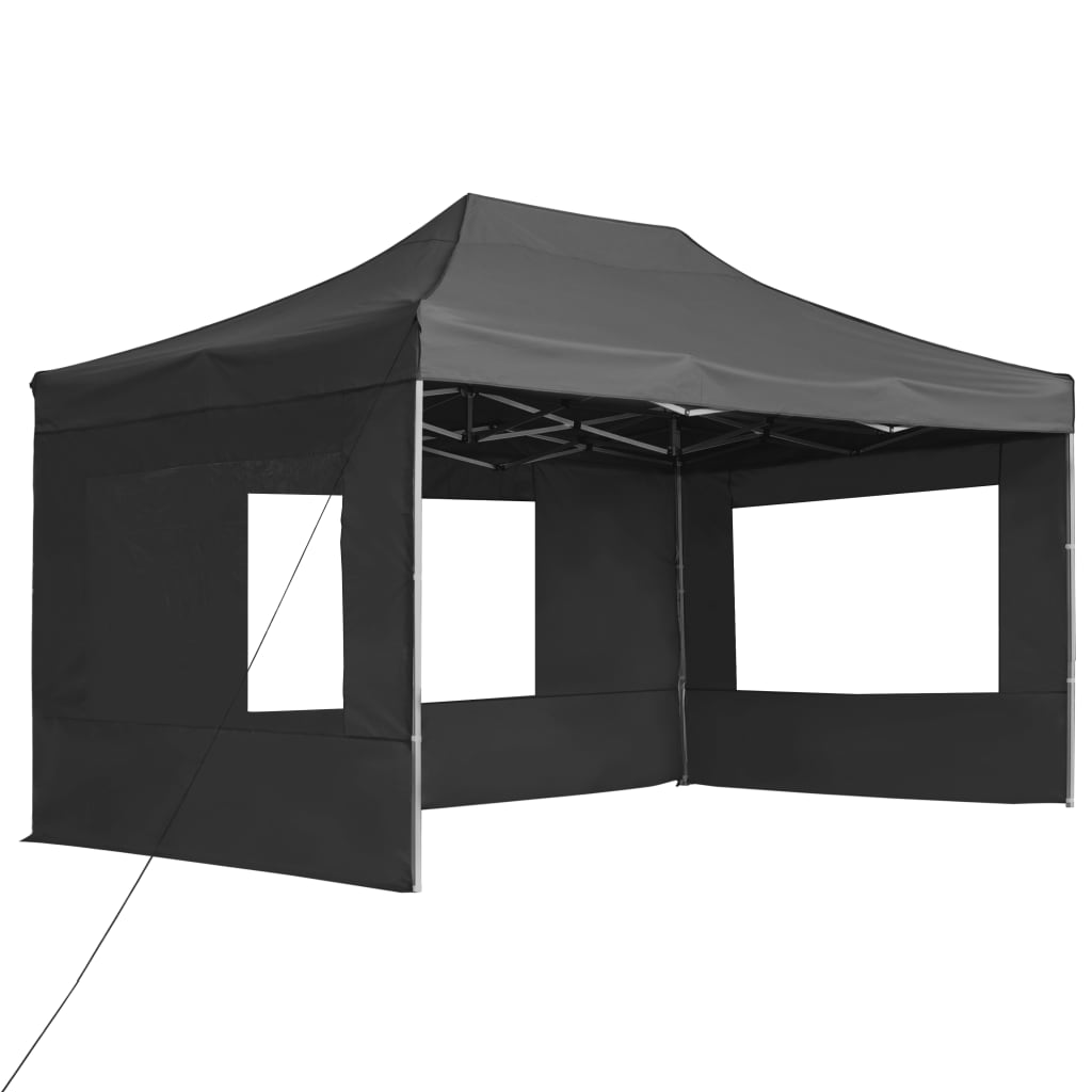 Cort de petrecere pliabil cu pereți antracit, 4,5x3 m, aluminiu