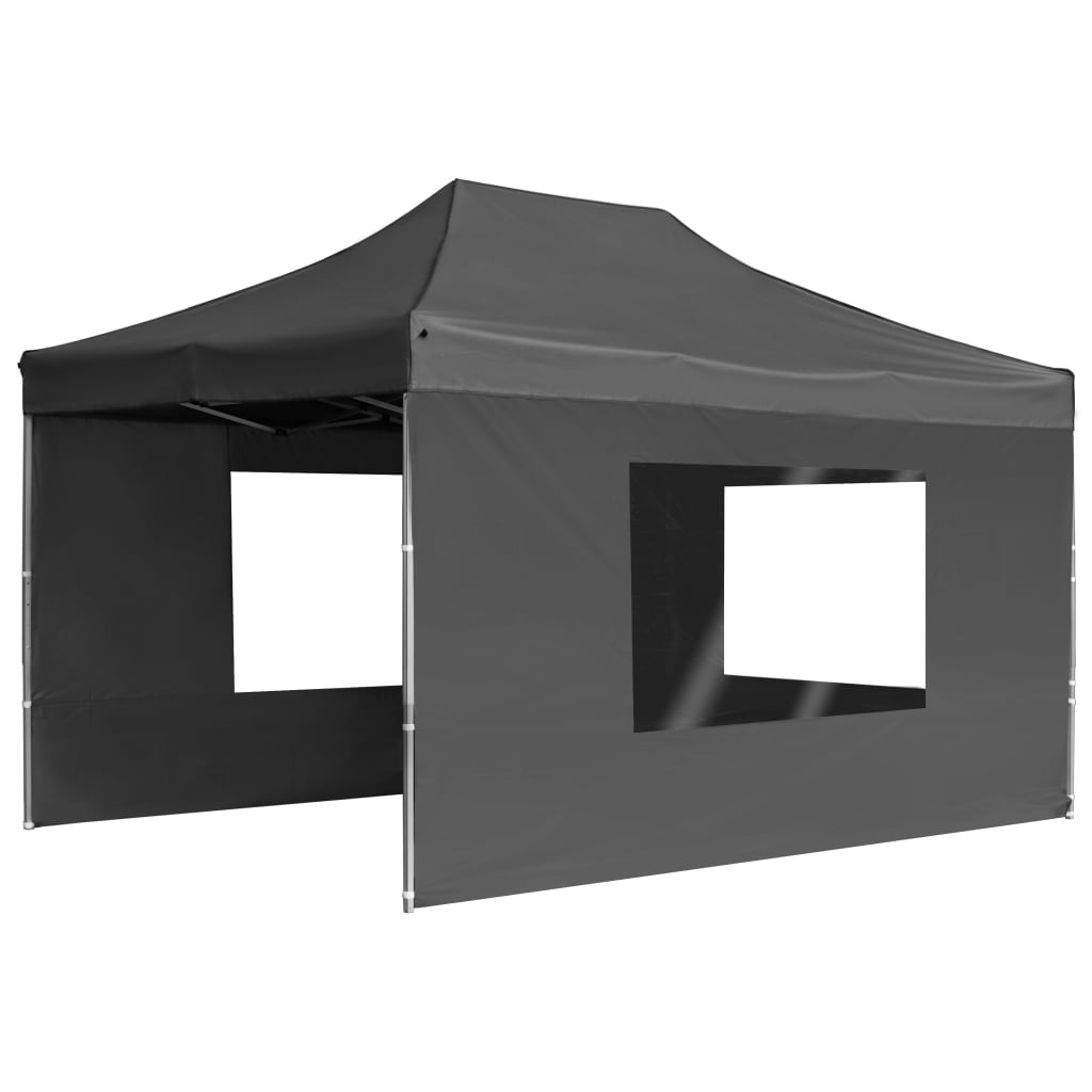 Cort de petrecere pliabil cu pereți antracit, 4,5x3 m, aluminiu