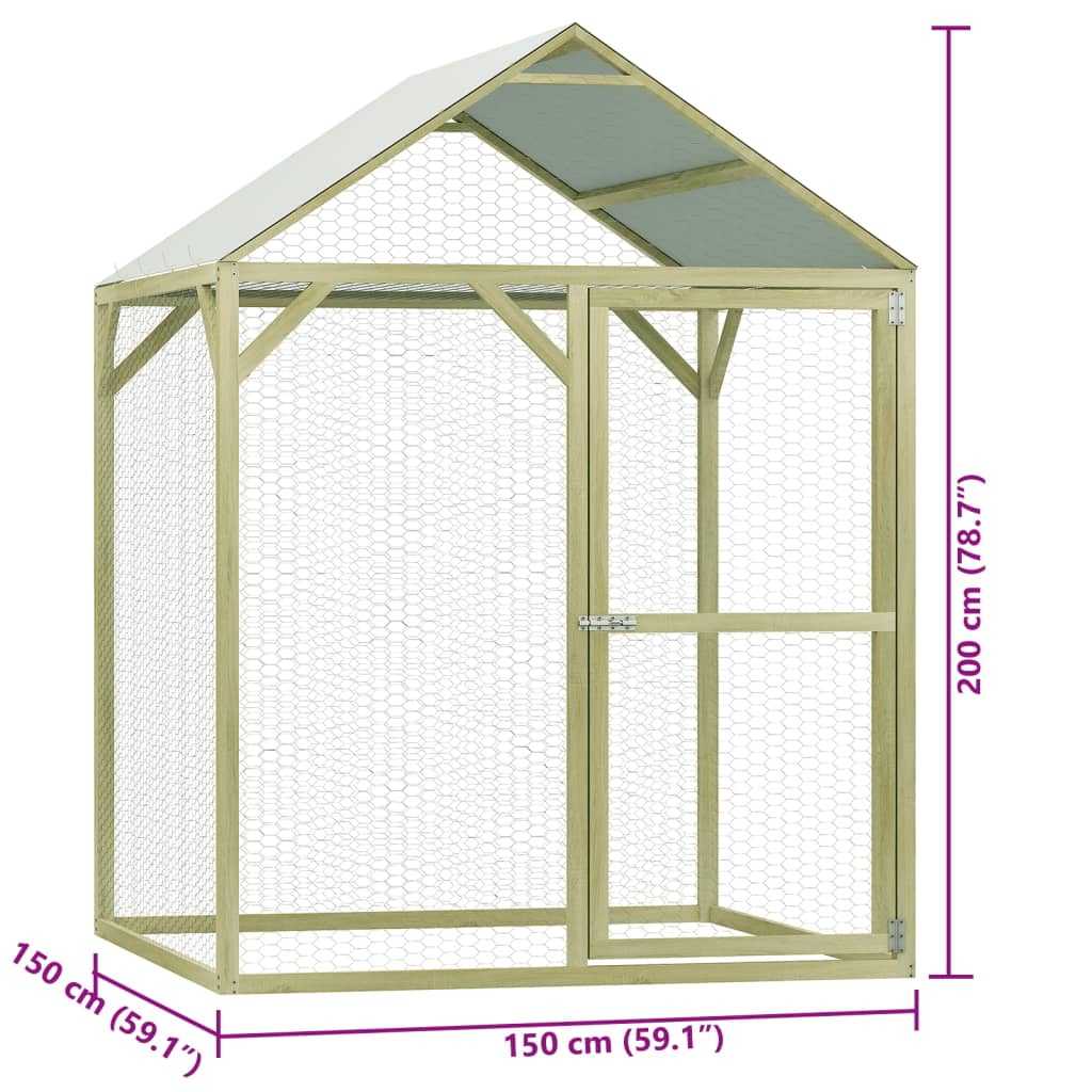 Cușcă pentru pui, 1,5x1,5x2 m, oțel