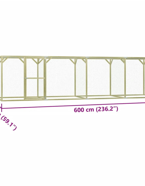 Încărcați imaginea în vizualizatorul Galerie, Cușcă pentru pui, 6x1,5x1,5 m, oțel
