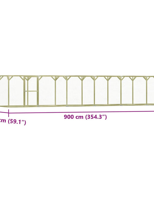 Încărcați imaginea în vizualizatorul Galerie, Cușcă pentru pui, 9x1,5x1,5 m, oțel
