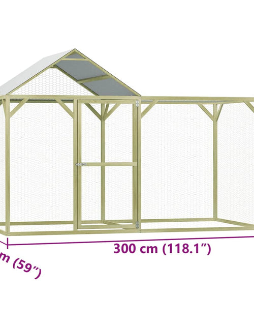 Încărcați imaginea în vizualizatorul Galerie, Cușcă pentru pui 3x1,5x2 m lemn de pin tratat
