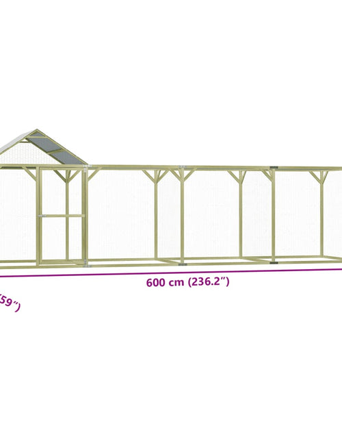 Încărcați imaginea în vizualizatorul Galerie, Cușcă pentru pui 6x1,5x2 m lemn de pin tratat
