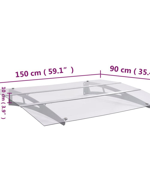 Загрузите изображение в средство просмотра галереи, Baldachin ușă argintiu și transparent 150x90 cm PET
