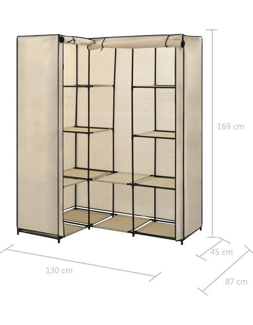 Загрузите изображение в средство просмотра галереи, Șifonier de colț, crem, 130 x 87 x 169 cm
