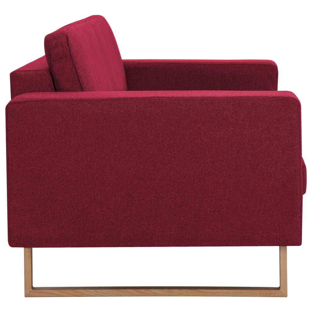 Canapea cu 2 locuri, roșu vin, material textil