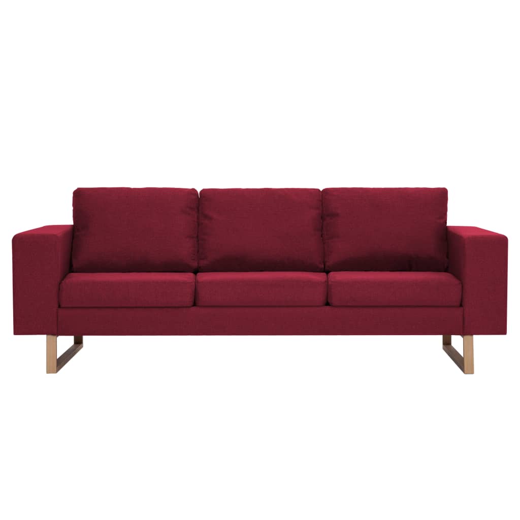 Canapea cu 3 locuri, bordo, material textil