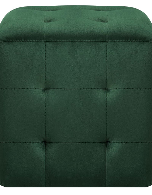Încărcați imaginea în vizualizatorul Galerie, Noptiere, 2 buc., verde, 30 x 30 x 30 cm, țesătură catifea
