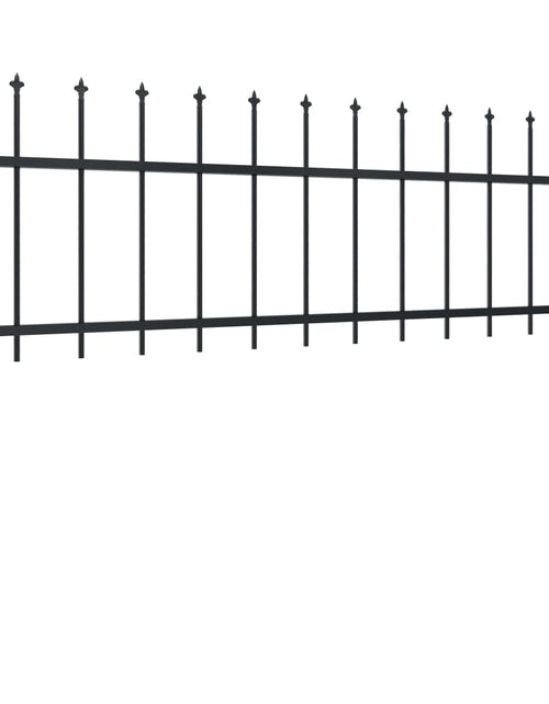 Загрузите изображение в средство просмотра галереи, Gard de grădină cu vârf ascuțit, negru, 1,7 m, oțel
