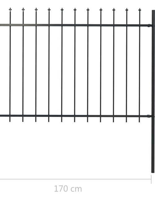 Încărcați imaginea în vizualizatorul Galerie, Gard de grădină cu vârf ascuțit, negru, 1,7 m, oțel
