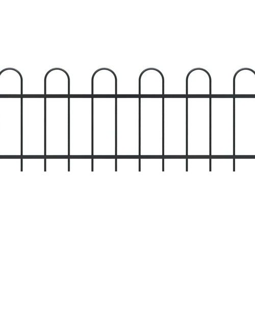 Încărcați imaginea în vizualizatorul Galerie, Gard de grădină cu vârf curbat, negru, 1,7 m, oțel

