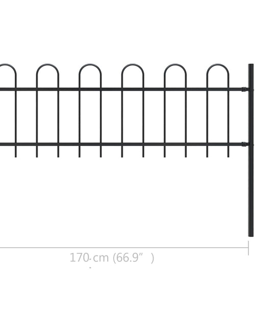 Загрузите изображение в средство просмотра галереи, Gard de grădină cu vârf curbat, negru, 1,7 m, oțel
