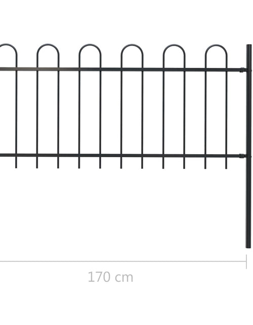 Загрузите изображение в средство просмотра галереи, Gard de grădină cu vârf curbat, negru, 1,7 m, oțel
