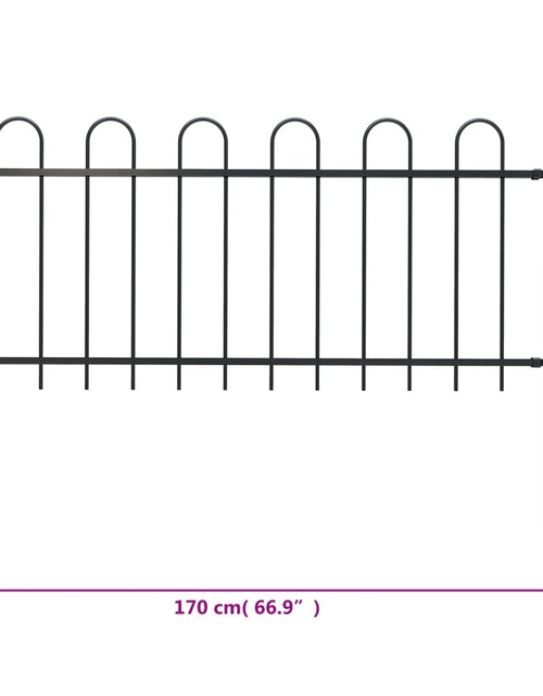 Загрузите изображение в средство просмотра галереи, Gard de grădină cu vârf curbat, negru, 1,7 m, oțel
