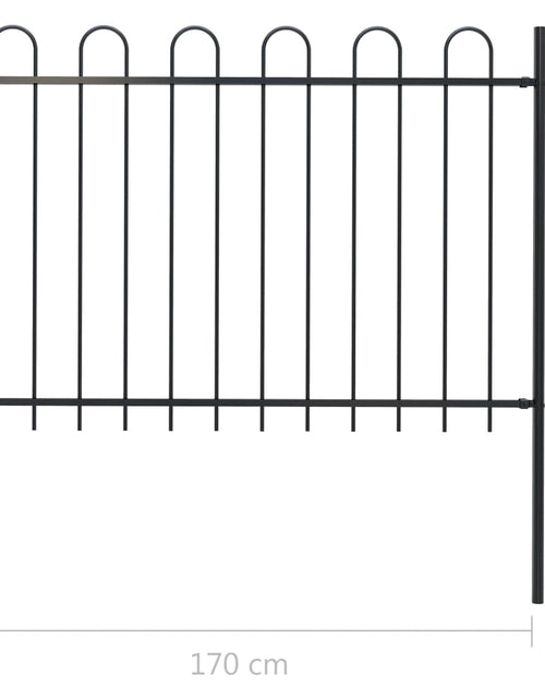 Загрузите изображение в средство просмотра галереи, Gard de grădină cu vârf curbat, negru, 1,7 m, oțel
