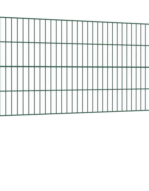 Încărcați imaginea în vizualizatorul Galerie, Panou de gard cu stâlpi, verde, 1,7 m, fier
