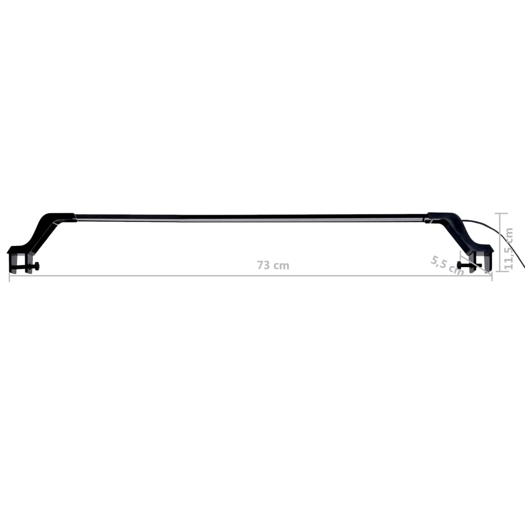 Lampă LED pentru acvariu, cu cleme, albastru/alb, 75-90 cm