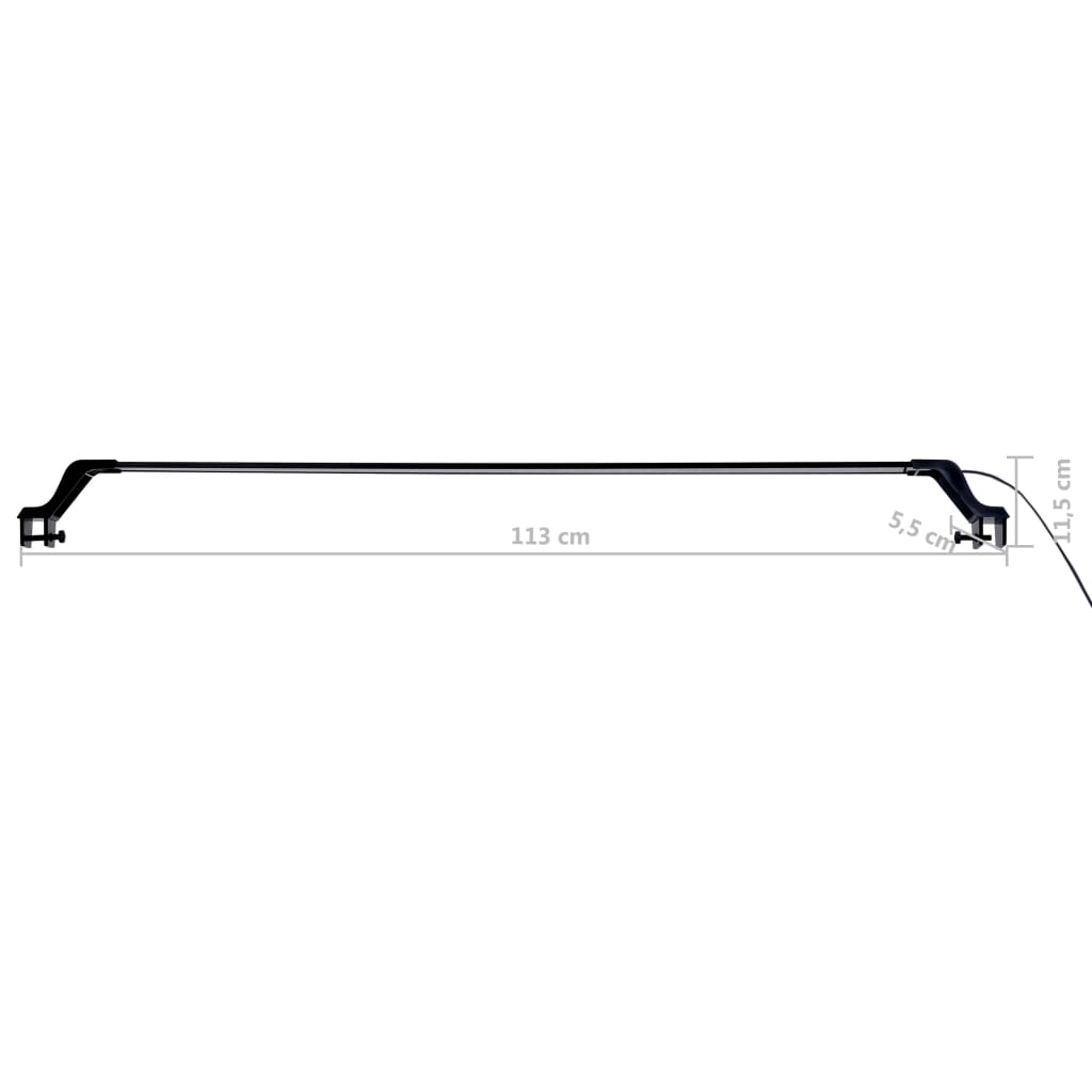 Lampă LED pentru acvariu, cu cleme, albastru/alb, 115-130 cm