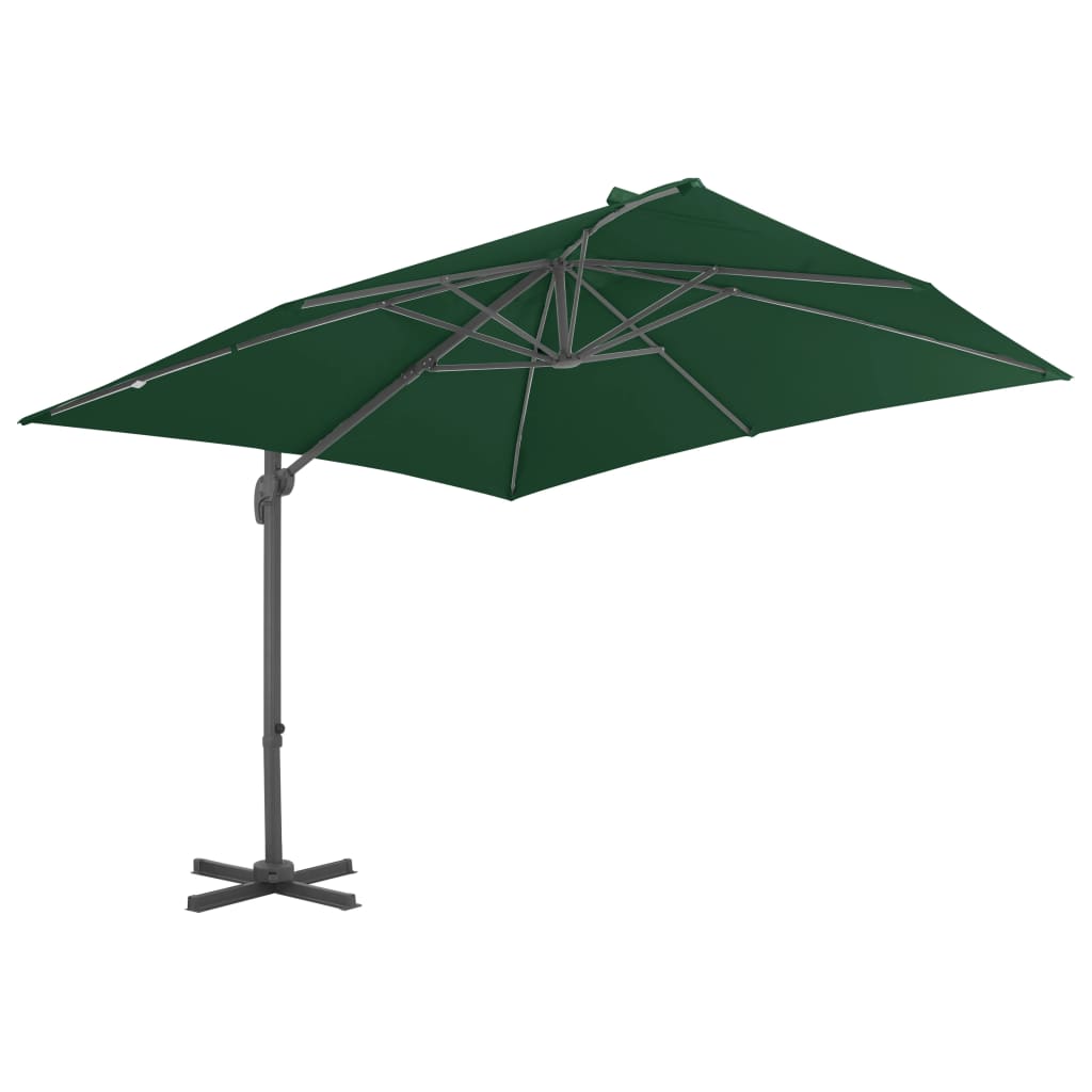 Umbrelă de soare de grădină, bază portabilă, verde