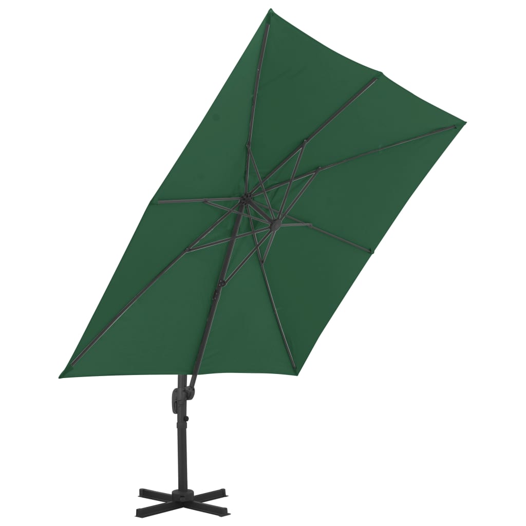 Umbrelă de soare de grădină, bază portabilă, verde