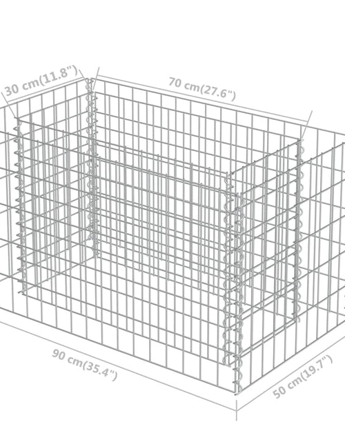 Încărcați imaginea în vizualizatorul Galerie, Strat înălțat gabion, 90 x 50 x 50 cm, oțel galvanizat
