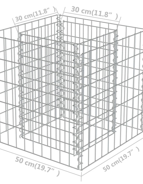 Загрузите изображение в средство просмотра галереи, Strat înălțat gabion, 50 x 50 x 50 cm, oțel galvanizat
