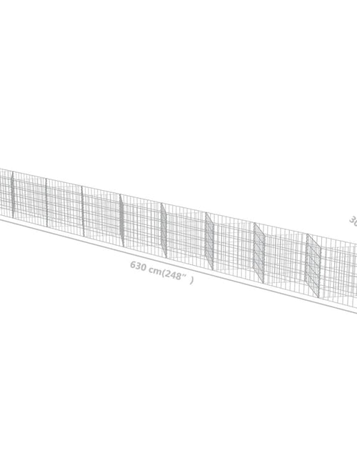 Загрузите изображение в средство просмотра галереи, Perete gabion, 630 x 30 x 50 cm, oțel galvanizat
