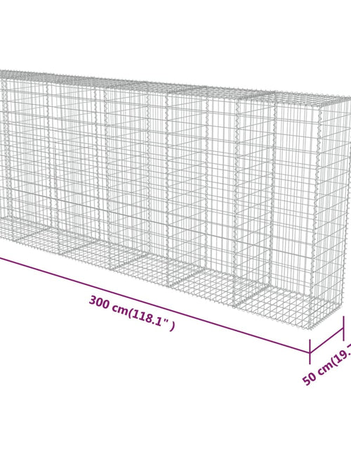 Încărcați imaginea în vizualizatorul Galerie, Perete gabion cu capace, 300 x 50 x 150 cm, oțel galvanizat
