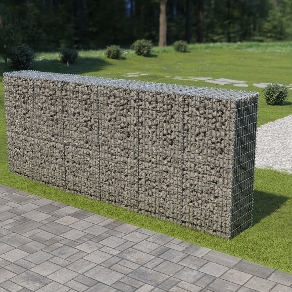 Perete gabion cu capace, 300 x 50 x 150 cm, oțel galvanizat