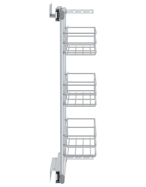 Încărcați imaginea în vizualizatorul Galerie, Coș sârmă bucătărie retractabil 3 raft argintiu 47x15,5x55,5 cm
