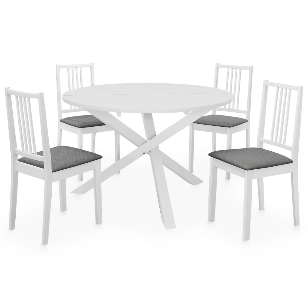 Set mobilier de bucătărie, 5 piese, alb, MDF