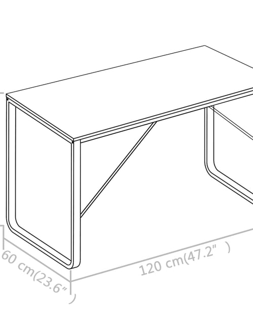 Încărcați imaginea în vizualizatorul Galerie, Birou de calculator, negru și stejar, 120 x 60 x 73 cm
