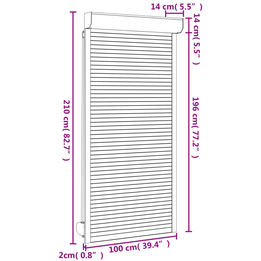 Oblon rulant, alb, 100 x 210 cm, aluminiu - Lando