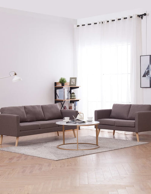 Încărcați imaginea în vizualizatorul Galerie, Set de canapele, 2 piese, gri taupe, material textil
