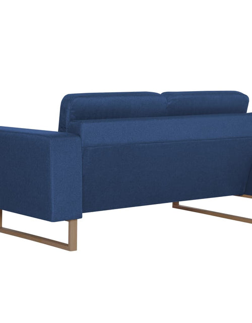 Încărcați imaginea în vizualizatorul Galerie, Set de canapele, 2 piese, albastru, material textil
