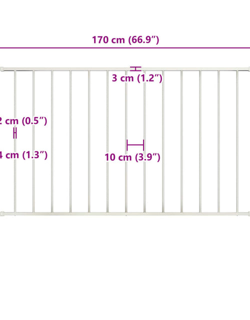 Загрузите изображение в средство просмотра галереи, Panou de gard cu stâlpi, alb, 1,7 x 1,25 m, oțel
