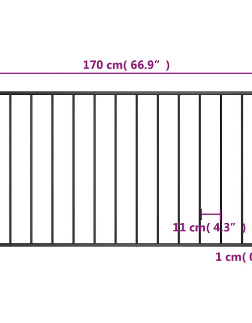 Загрузите изображение в средство просмотра галереи, Panou de gard, negru, 1,7 x 0,75 m, oțel vopsit electrostatic
