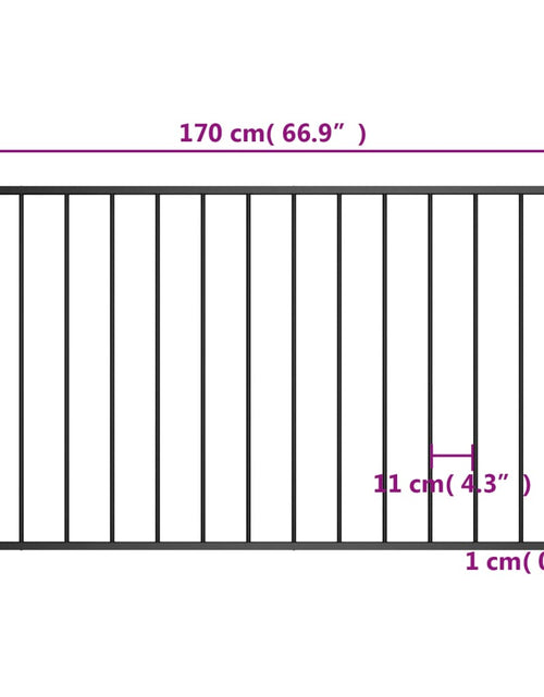 Загрузите изображение в средство просмотра галереи, Panou de gard, negru, 1,7 x 1 m, oțel vopsit electrostatic
