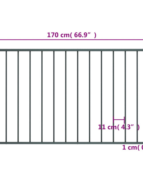 Загрузите изображение в средство просмотра галереи, Panou de gard, antracit, 1,7 x 1 m, oțel vopsit electrostatic
