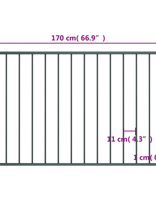 Încărcați imaginea în vizualizatorul Galerie, Panou de gard, antracit, 1,7x1,25 m, oțel vopsit electrostatic
