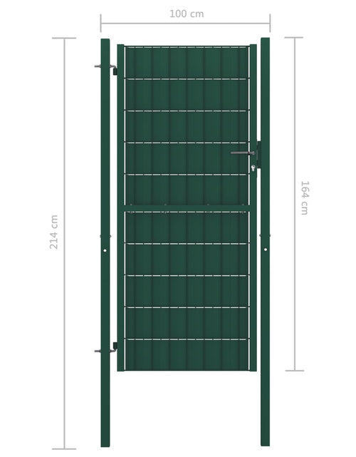 Загрузите изображение в средство просмотра галереи, Poartă de gard, verde, 100x164 cm, PVC și oțel
