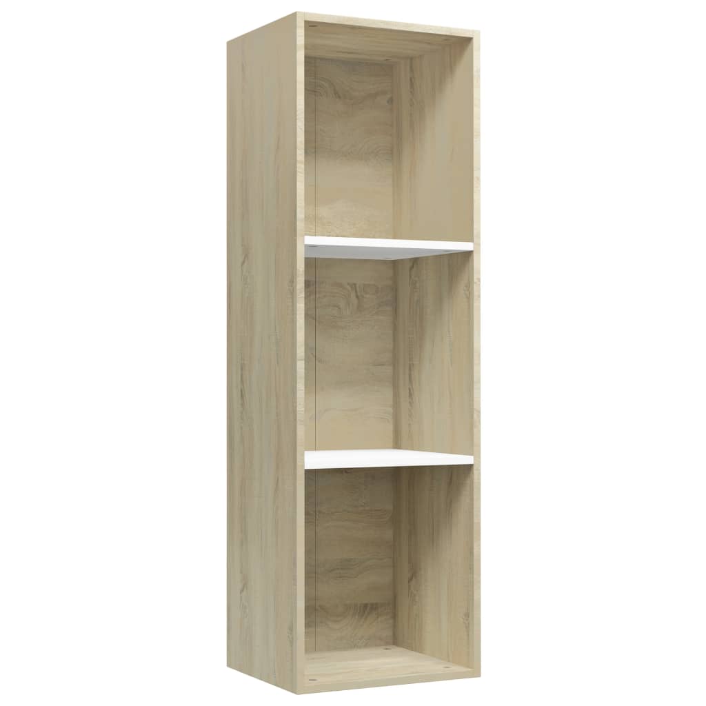 Bibliotecă/Dulap TV alb/stejar sonoma 36x30x114cm lemn compozit