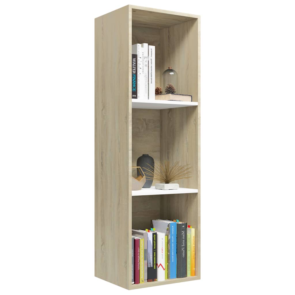 Bibliotecă/Dulap TV alb/stejar sonoma 36x30x114cm lemn compozit