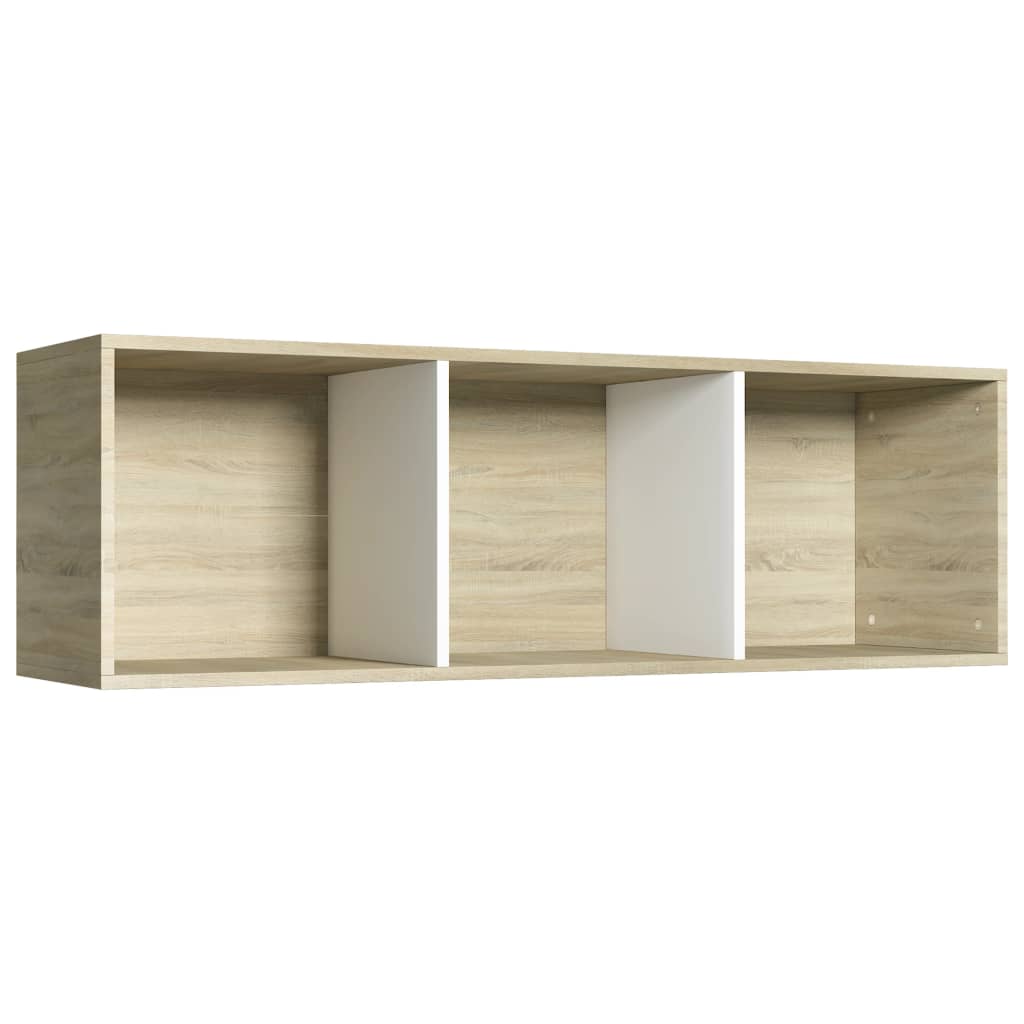 Bibliotecă/Dulap TV alb/stejar sonoma 36x30x114cm lemn compozit